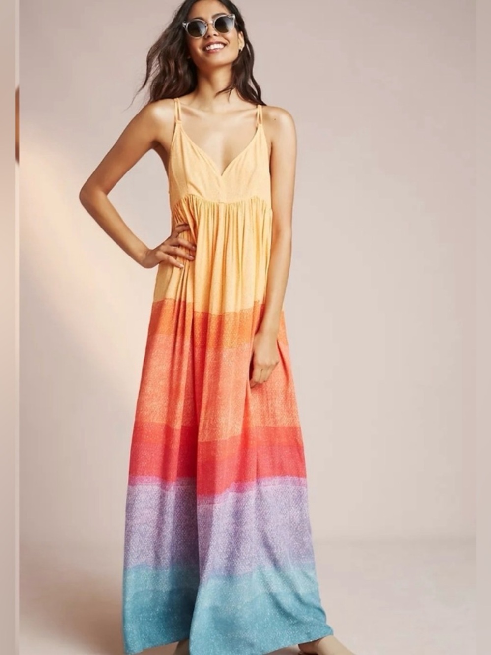NWT Small Anthropologie Setting Sun Maxi Dress